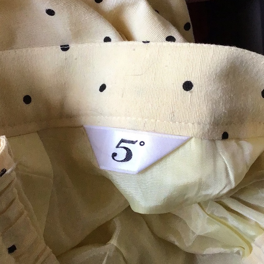 VINTAGE Yellow Polka Dot Midi Skirt - Picture 7 of 7